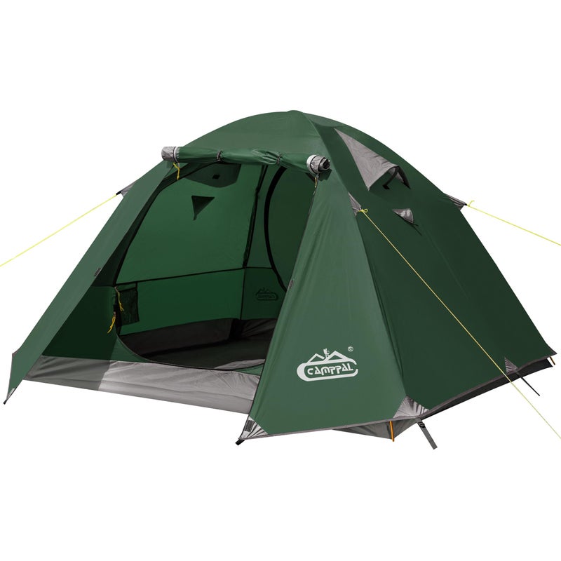 camppal 2-3 Person Backpacking Tent with Double Door 2 Vestibule, Waterproof Windproof Lightweight Easy Set Up 3 Season 2 Man Two Person Tent for Camping, Hiking, Motorcycle, Mountaineering with UPF 50+ - Image 1
